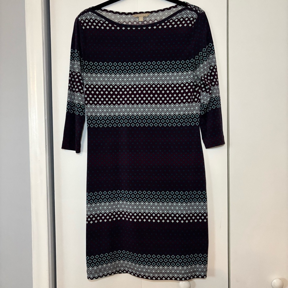 Banana Republic Factory Women’s Shift Dress 3/4 Sleeve Boat Neck Size Small